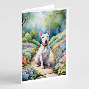การ์ดอวยพร Bull Terrier Spring PATH ใหม่ขนาด A7ขนาด5x7แพ็คการ์ดเปล่า8ใบพร้อมซองจดหมาย - Product Image 1