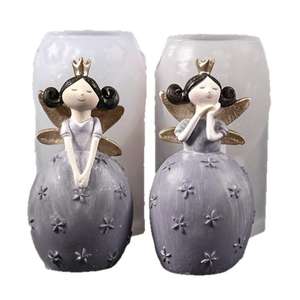 Moule en silicone pour bougie en gypse, motif Fille Ange de la Forêt, Fille de Jardin de style campagnard américain, Conte de fées, Elfe - Product Image 5