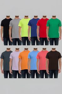 Soft Fabric Tee Breathable Plain T-shirt Men's Clothing 180g Solid Color Front Eco-Friendly <b>Smart</b> Casual Single Jersey Knit - Product Image 3