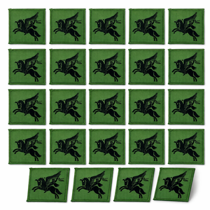 Patch de la Brigade Aéroportée 5 Pegasus FL, zone de chute parachutiste DZ – Badge de style tactique tissé, noir sur vert, style discret - Product Image 4