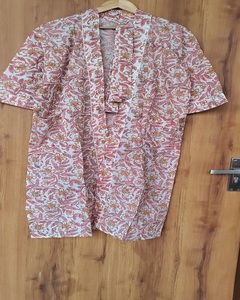 Kimono Antiguo Estampado, Bata de Algodón con Estampado Floral Hecho a Mano, Ropa de Dormir Transpirable de Manga Larga, Tallas Disponibles - Product Image 2
