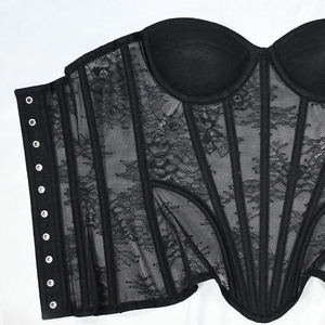 Corsé de malla gótico transpirable de secado rápido con control medio, faja reductora de cintura y busto, con varillas de acero - Product Image 5