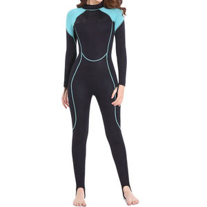 Traje de Neopreno Completo para Mujer, Manga Larga, 3.0mm, Cuello Alto, Bloques de Color, Impermeable, para Todas las Estaciones, Surf y Buceo - Product Image 1