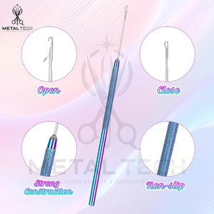 3 Pcs Stainless Steel Hair Extensions <b>Needle</b> Pulling Hook Tool, Hair Tinsel Tool, Micro <b>Needle</b> <b>Threader</b> Wire Pulling <b>Needle</b> Set - Product Image 2