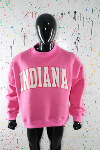 Sudadera Rosa Oversize con Cuello Redondo y Estampado Indiana, Unisex, Informal, Tejida, Estilo Otoñal, CLUSH SPORTS - Product Image 4