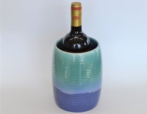 Glossy Stoneware <b>Utensil</b> <b>Holder</b> Dual Tone Finish Ribbed Base Heat Resistant Durable <b>Kitchen</b> Countertop Storage Organizer - Product Image 3