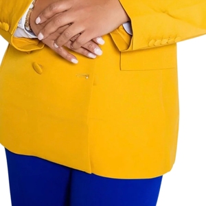 Blazer con Ribete Dorado, Chaqueta de Traje Elegante para Mujer, Ribete Metálico, Ropa Exterior Formal de Negocios, Blazer Moderno y Elegante - Product Image 6