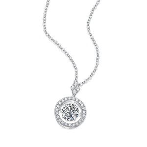 Collar con Colgante de Diamante Moissanite en Oferta, Colgante de Cristal Brillante con Cadena de Plata para un Look Moderno - Product Image 3