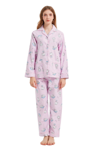 Loose Full Length Adult Women's Sleepwear Women's Solid Color Pure Pajama Set Made Of Suitable for Spring And Summer Featuring - Product Image 6