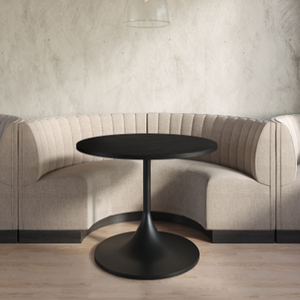 Cast <b>Iron</b> Round Wooden Top Dining <b>Table</b>, Black Metal Base Metal Dining <b>Table</b> For Home & Restaurant Use Dining <b>Table</b> 4 Seater - Product Image 3