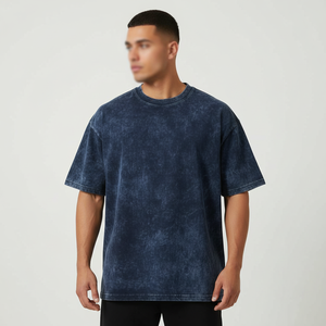 T-shirt vintage pour homme à manches courtes, 230 g/m², poids lourd, délavé à l'acide, 100 % coton, coupe oversize, col rond personnalisé - Product Image 5