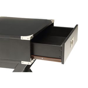 Mesa Auxiliar de Metal Negra, Elegante Mesita de Noche con Diseño Estilizado - Product Image 4