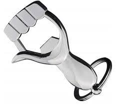 Metal <b>Key</b> Chain Thumbs Up Hand Bottle Opener <b>Key</b> <b>Ring</b> Silver Finish - Product Image 3