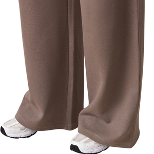 Pantalon de détente décontracté pour femme en maille gaufrée, coupe large, taille haute élastique, coupe décontractée, avec poches, confortable - Product Image 6
