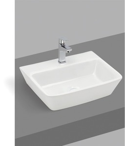 Minimalist Ceramic Square Countertop Recta Basin Premium Bathroom Above Counter Vessel <b>Sink</b> Trendy Table Top Washing Lavatory - Product Image 3