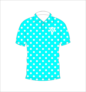 Custom Sublimation <b>Polo</b> Shirt Teal <b>White</b> Polka Dot Pattern Breathable Sports Golf <b>Polo</b> Shirt for Men - Product Image 4