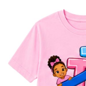 T-shirt rose à manches courtes et col rond pour jeunes avec motif de lettres entrelacées, idéal pour l'école, le quotidien et le streetwear, vêtement confortable - Product Image 5