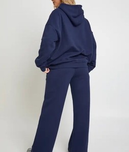 Conjunto Deportivo de Cuello Redondo para Mujer, Sudadera y Pantalones Casuales, Proveedor de Ropa al por Mayor de Marca Privada, Chándal con Ribetes - Product Image 3
