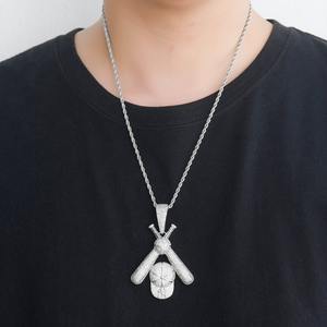 จี้รูปหมวกเบสบอลฮิปฮอป สร้อยคอชุบทอง 18k ประดับเพชร ดีไซน์ทันสมัย สร้อยคอฮิปฮอปแบบปรับแต่งได้ - Product Image 2