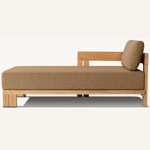 Tumbona de madera de teca de buena calidad y duradera para uso en la playa, ideal para relajarse. - Product Image 1