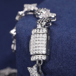Pulsera de Cadena para Hombre en Plata 925 con Baño de Rodio y Diseño de Estrella de Zirconia, Estilo Hiphop para Uso Diario - Product Image 2