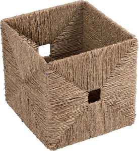Best Choice Seagrass Storage <b>Basket</b> Handwoven Household Eco-Friendly <b>Square</b> Natural Box for Home Organization Rustic Vintage - Product Image 2