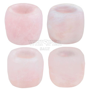 Himalayan Crystal Salt Carved <b>Tea</b> <b>Light</b> Holder with Ambient Glow Modern Design for Home Decoration - Product Image 5