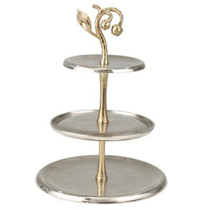 Vintage Dessert Display Sweets <b>Cake</b> Stand With 2 Tier Dessert Stand And Lotus Flower Design For Hotel And Restaurant <b>Supplies</b> - Product Image 2