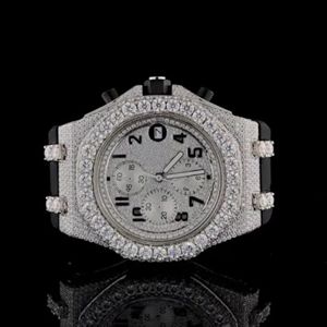 Reloj de Alta Calidad con Diamantes Moissanite DEF Cultivados en Laboratorio, Estilo Hip Hop, para Negocios, 40mm, Movimiento de Cuarzo, Aleación, Incoloro - Product Image 1