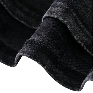 T-shirt en coton noir teint en pièce à col rond et manches courtes pour homme, coupe ample, style décontracté streetwear, taille 6XL, personnalisable - Product Image 5
