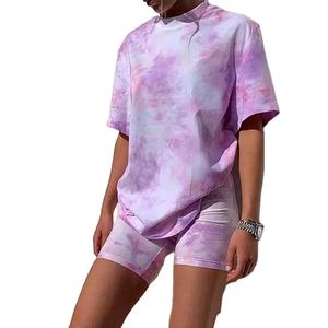 Nouvel ensemble d'été pour femme, style décontracté, en coton doux et respirant, léger, à porter tous les jours, tie-dye, coupe ajustée personnalisée - Product Image 5