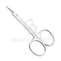 Ciseaux à cuticules professionnels incurvés avec des pointes ultra-affûtées et une finition mate sablée pour des soins de précision