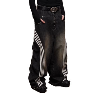 Jeans Boyfriend Personnalisés à Bretelles Ajustables en Denim Tissu Spandex/Coton Imperméable Respirant Séchage Rapide Léger Délavé OEM - Product Image 2