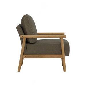 Sillón Moderno con Detalles en Madera, Tapizado, Acolchado, para Sala de Estar, Hotel o Apartamento - Product Image 3