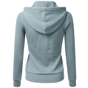 Sudadera con Capucha Negra Unisex 2026, Sudadera con Cierre, Corte Ajustado, Informal, Color Sólido, Felpa Francesa, Manga Larga, para Otoño - Product Image 5