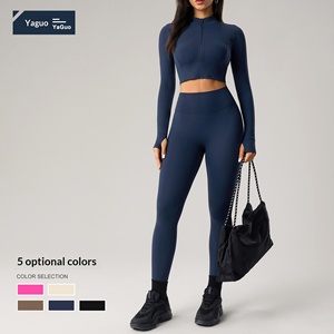 Wholesale Eco-friendly 2-piece Girls' Workout Gym Fitness Cross Waist Butt Lift <b>Yoga</b> Sportswear Solid Pattern Adults <b>Yoga</b> <b>Sets</b> - Product Image 4