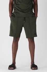 <b>Men</b>’s Heavyweight Fleece <b>Shorts</b> with Pintuck Detail – Streetwear Oversized <b>Shorts</b> Casual Olive Green Gym & <b>Lounge</b> <b>Shorts</b> for <b>Men</b> - Product Image 3