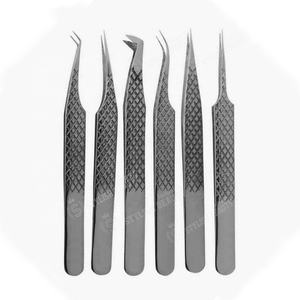 Pinzas de agarre de diamante de acero inoxidable con logotipo personalizado de alta calidad, pinzas de extensión de pestañas puntiagudas, venta al por mayor, Etiqueta Privada - Product Image 5
