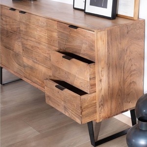 Meuble de rangement bas Vandana Crystal Style 160 cm avec tiroirs, design contemporain Uky au style rétro - Product Image 5