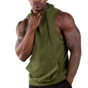 Factory OEM Sleeveless Hoodies Pullover Sports Sweatshirts Plus Size Men's Hoodies Sleeveless Hoodie for Men Tank <b>Top</b> for Men - Product Image 5