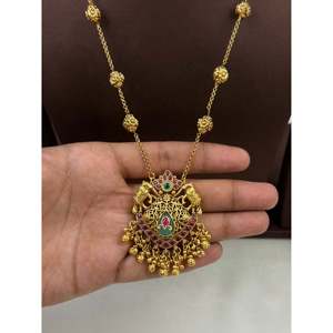 Indian Ethnic Artificial <b>Jewellery</b> Vanya Chorski Delicate Semi Long <b>Gold</b> Plated Bridal Necklace <b>Set</b> - Product Image 2