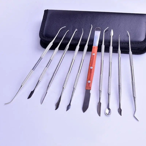 Kit d'outils de sculpture en acier inoxydable à double extrémité avec étui de transport pour la sculpture, la poterie et les instruments de laboratoire dentaire - Product Image 3