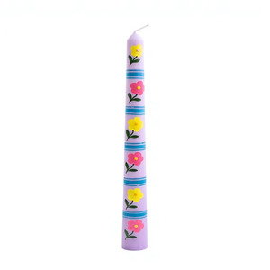 Vela Cónica de Cera de Soja y Abeja Pintada a Mano con Diseño Floral, Decoración para el Hogar sin Humo, para Ocasiones Festivas, Bodas, Regalo de Navidad - Product Image 1