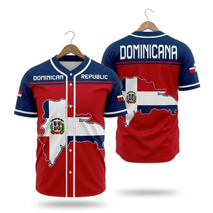 Nueva Camiseta de Béisbol Personalizable Unisex con la Bandera de la República Dominicana para Hombre, Ropa Deportiva - Product Image 6