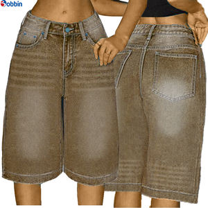 Shorts Vaqueros de Pierna Ancha y Corte Holgado de Alta Calidad para Mujer, Diseño Único, Estilo Casual, Overoles de Mezclilla para Verano - Product Image 6