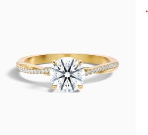 Round Cut Moissanite <b>Ring</b> 925 Sterling Silver White Gold Plated Engagement <b>Ring</b> Minimalist <b>Dainty</b> Promise <b>Ring</b> Wedding Jewelry - Product Image 5
