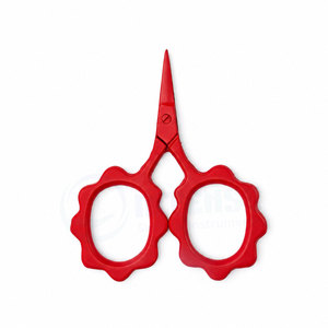Premium Red Embroidery <b>Scissors</b> with Retail Card Packaging Floral Handle <b>Sewing</b> Needlework Craft Tool - Product Image 2