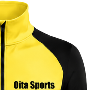 <b>Women</b> Athletic Quarter Zip <b>Top</b> Bright <b>Yellow</b> Long Sleeve Sports Training Shirt Fitted High Collar Thumbhole Performance Wear - Product Image 5