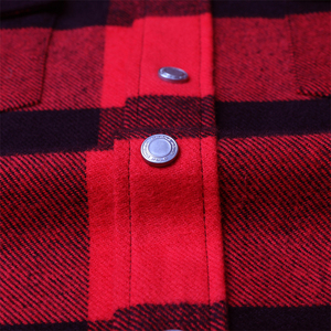 Chemise en flanelle à carreaux rouge et noir pour homme, manches longues, col boutonné décontracté, 100% coton, anti-rides, vêtements d'automne - Product Image 5