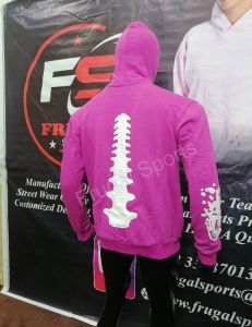 Sweat-shirt à capuche zippé personnalisé avec appliqué en relief, en coton épais, broderie de logo personnalisée - Product Image 6